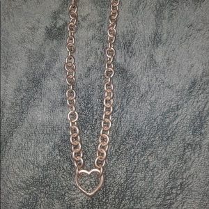 Authentic Tiffany & Co. Heavy Link Open Heart Clasp Choker